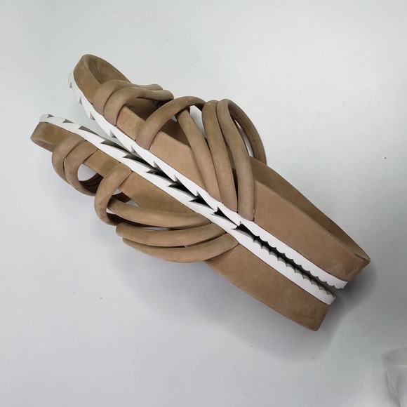 J/Slides Tess Slide Strappy Footbed Sandals Women's 8.5‎ Tan - Picture 4 of 9